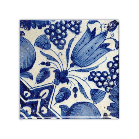 Magnet Delfter Fliese - Diagonal Tulip blue