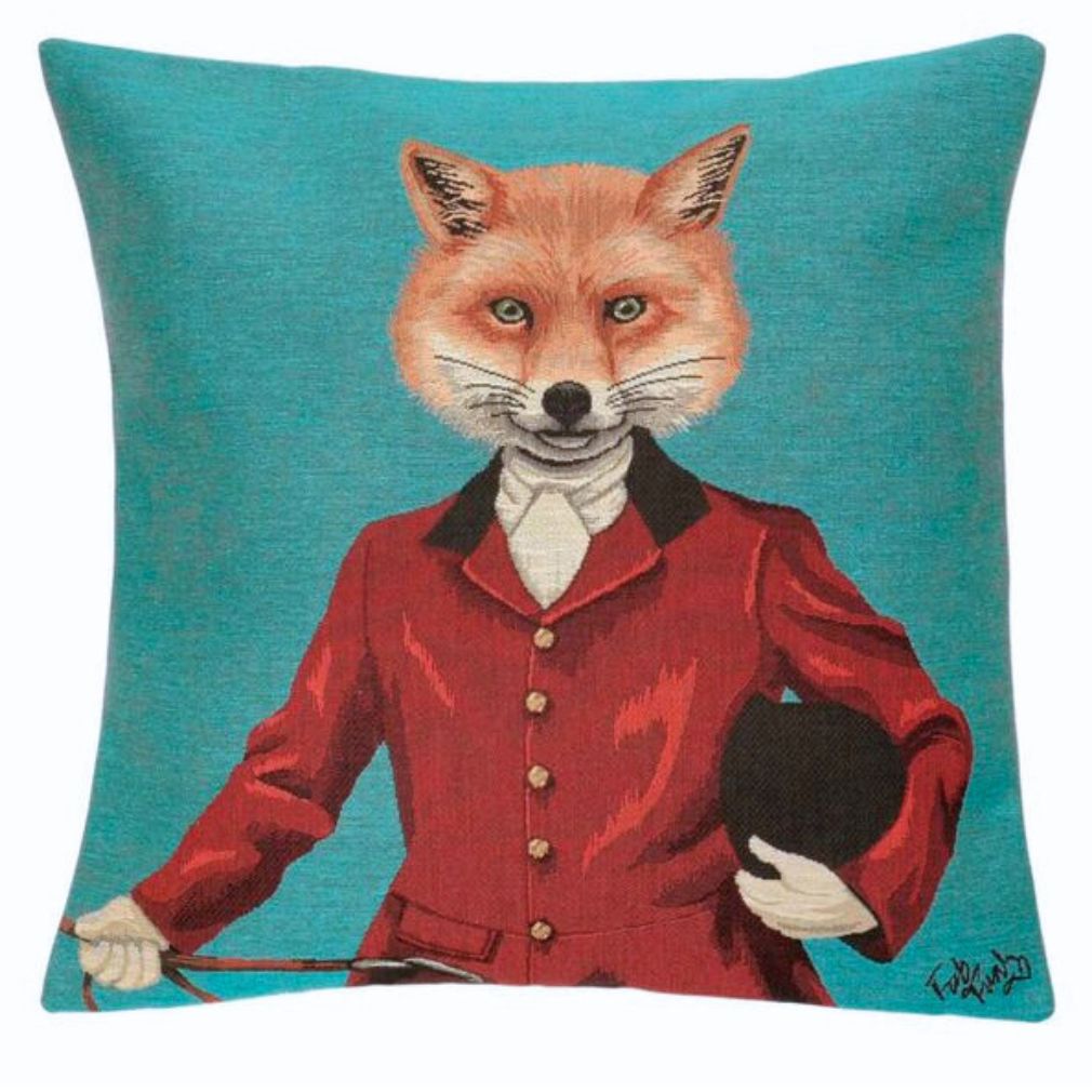 Fuchs in Jagduniforn Gobelin Kissen
