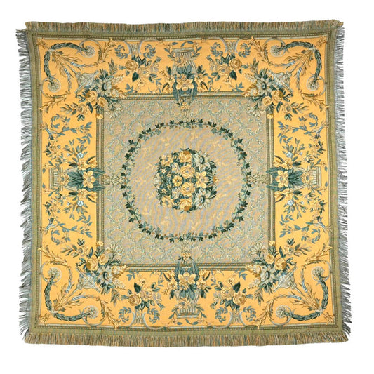 Gobelin Tischdecke mit Fransen, gelb