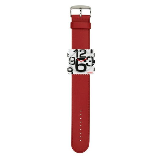 STAMPS komplette Uhr mit Zifferblatt In good Times auf Armband Rot satin