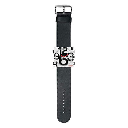 STAMPS komplette Uhr Zifferblatt In good Times auf schwarzem Lederarmband