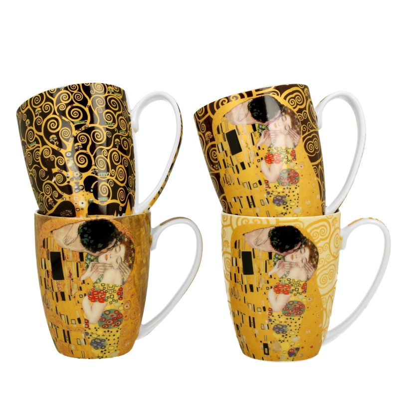 4 Henkelbecher Gustav Klimt DUO Porzellan