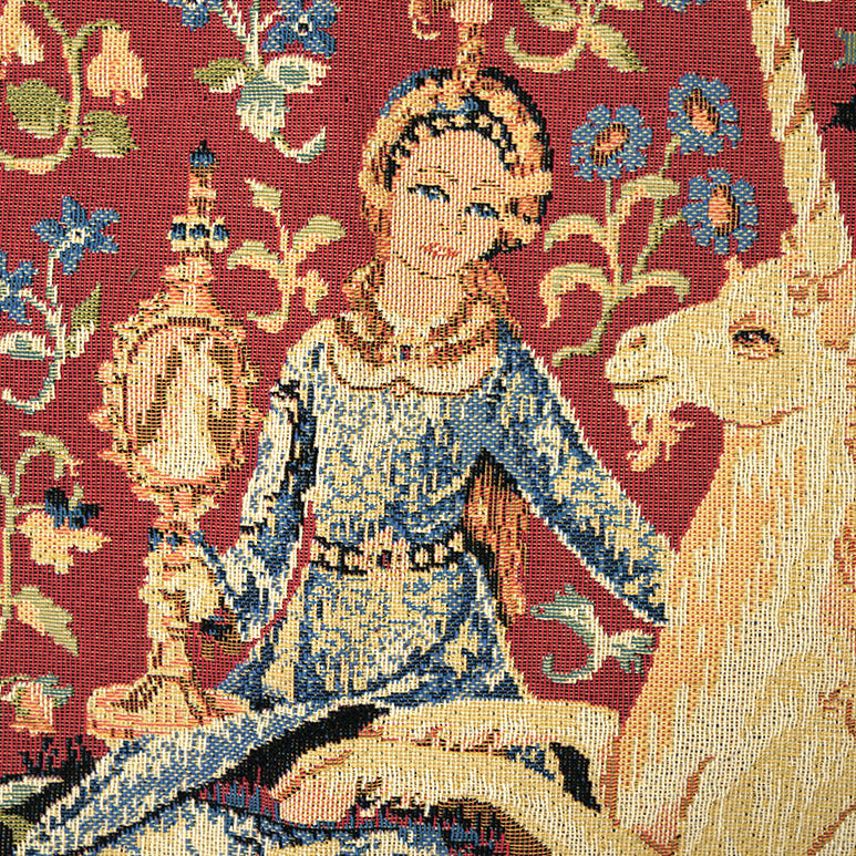 Belgian Tapestries gewebter Wandbehang Gobelin Unicorn - The View