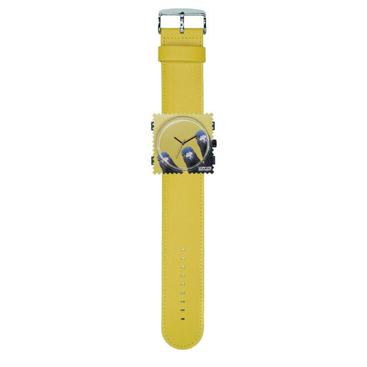STAMPS komplette Uhr Zifferblatt 3 Tauben auf Armband gelb