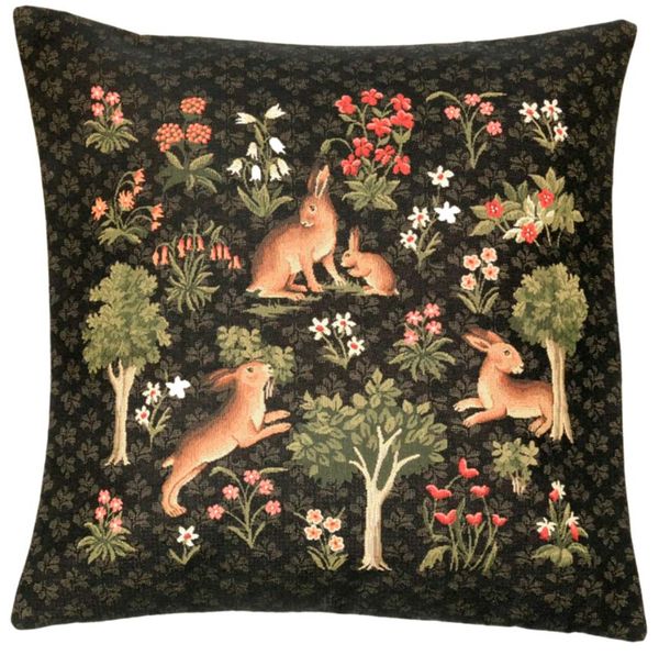 Belgian Tapestries  Kissenhülle, 45 X 45 cm, Millefleurs, Gobelin Cushion Belgian Tapestries 