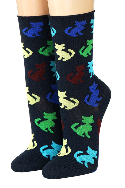 Crönert Socken Katzen Schwarz 