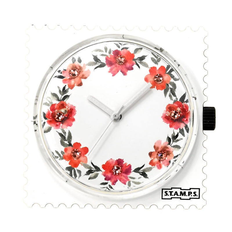 S.T.A.M.P.S. Uhr komplett - Zifferblatt Diamond Floral auf Belta Pink
