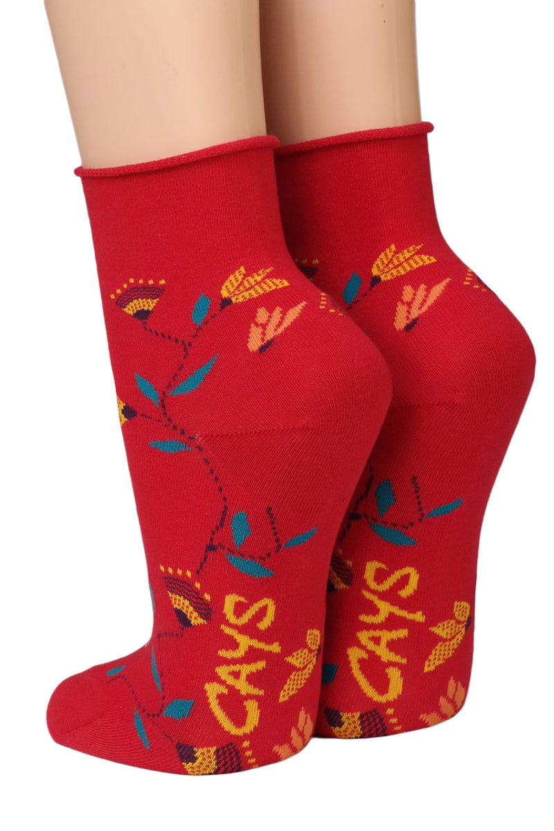 Crönert Socken Blüten Rot 