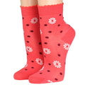 Crönert Socken Punkte Blüten Rosa