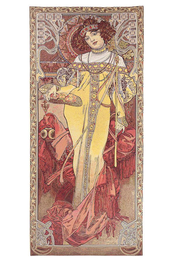 Wandbehang Gobelin  Der Herbst nach Alphonse Mucha