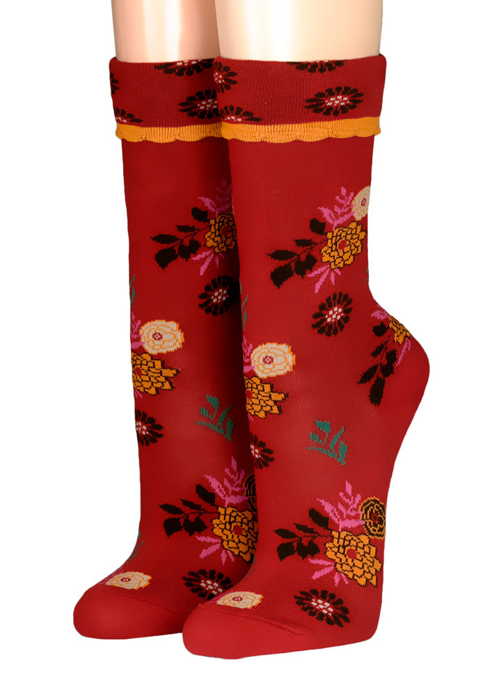 Crönert Socken Umschlag Blüten 17203