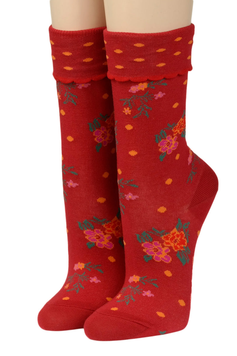 Crönert Socken Blüten 17408 Rot 