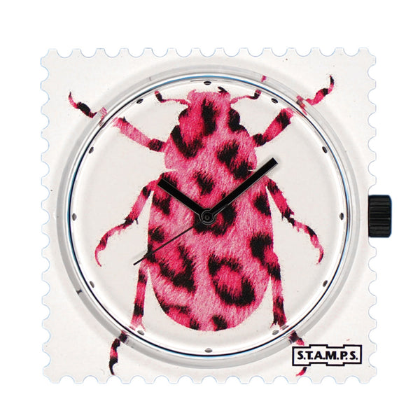 STAMPS Uhr Zifferblatt pink Käfer
