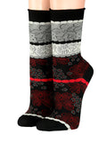 Damensocken Blüten Schwarz 
