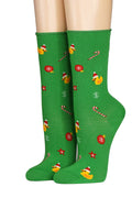 CRÖNERT Damensocken mit Rollrand Weihnachtsenten 18221