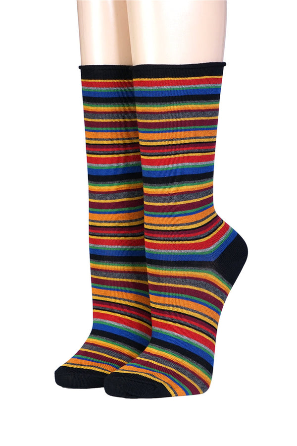 Ringelsocken mit Rollrand von Crönert