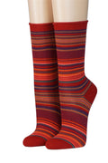 CRÖNERT Damensocken mit Rollrand Stripes 18241