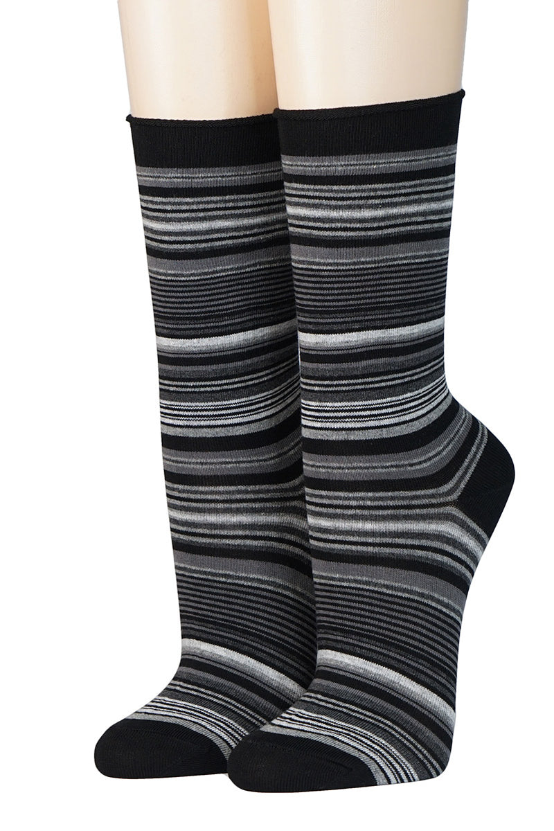 CRÖNERT Damensocken mit Rollrand Stripes 18241