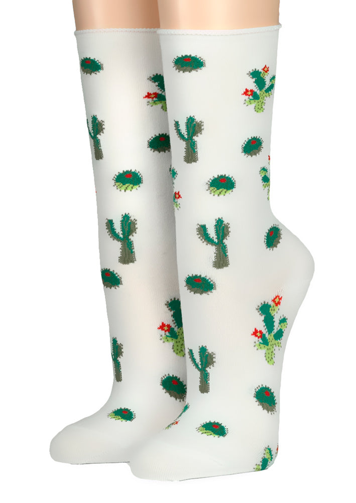 Crönert Damensocke mit Rollrand Kaktus Dornröschen