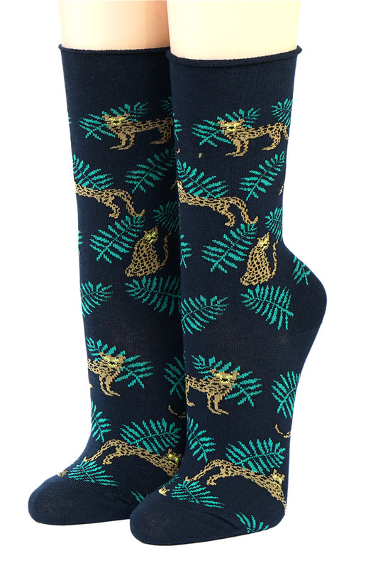 Crönert Longsocks Rollrand Katzen 18508 Marine 