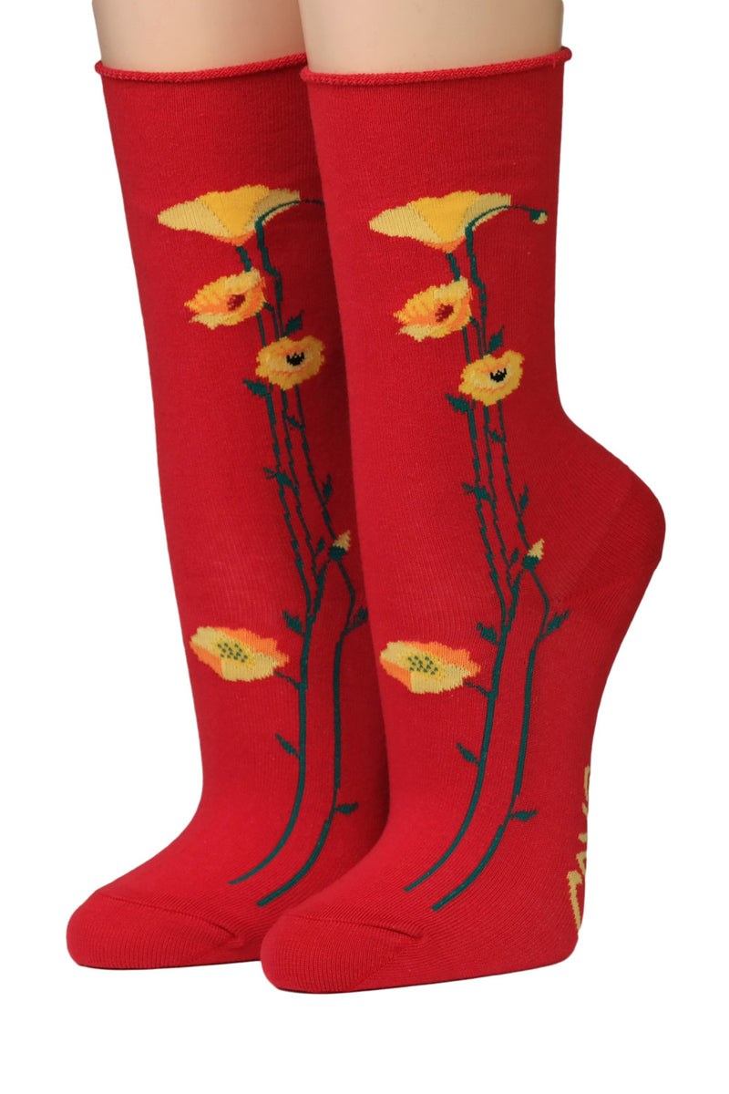 Crönert Socken Mohnblüten 18514 Rot