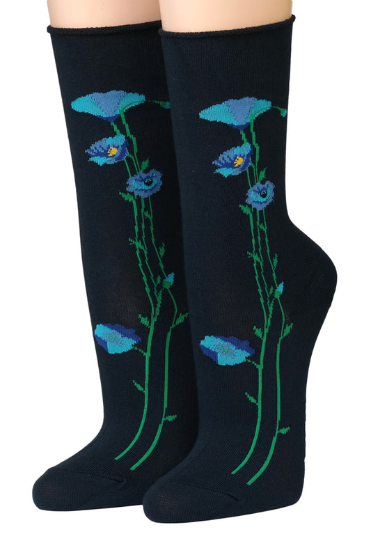 Crönert Socken Mohnblüten 18514 Marine