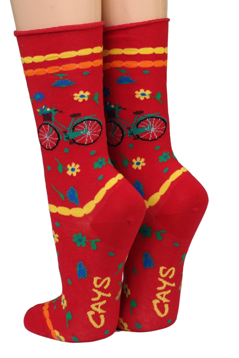 Crönert Socken Blüten Rot 18517