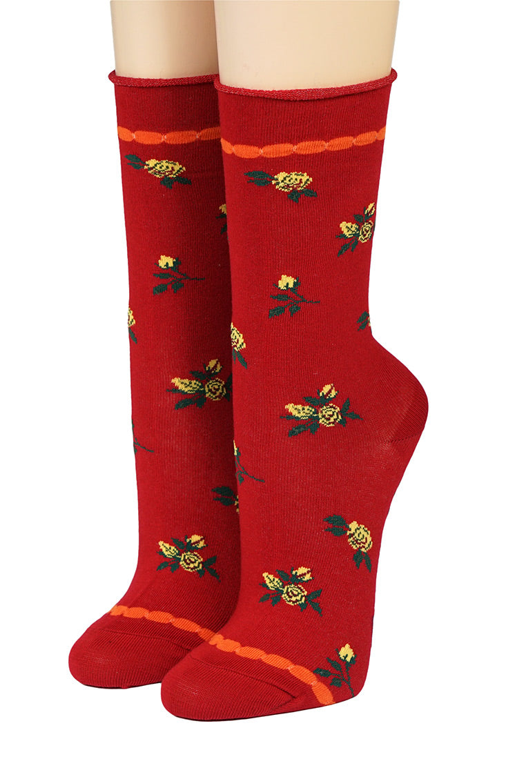 Crönert Damensocken Rosen Rot