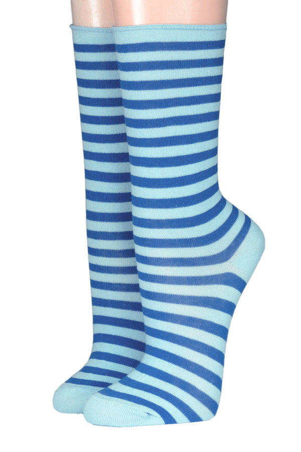 CRÖNERT Socken Longsocks Söckchen Kieler Ringel Socken 18808 blau-hellblau