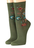 Crönert Damensocken mit Rollrand Blumenranke Crönert Socken