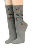 Crönert Damensocken mit Rollrand Blumenranke Crönert Socken