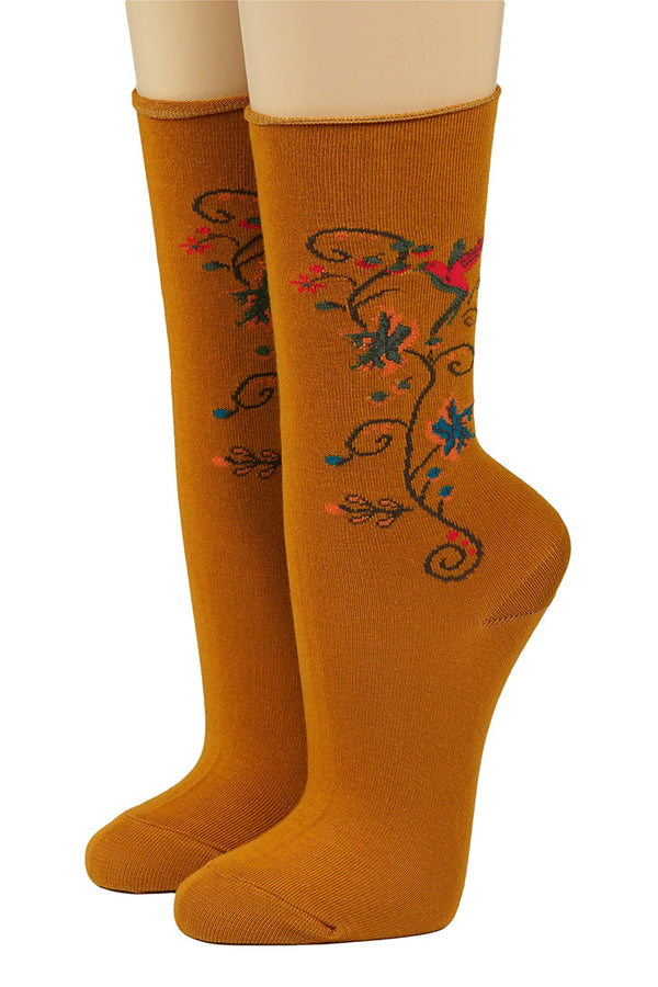 Crönert Socken Blumen Gelb 18820