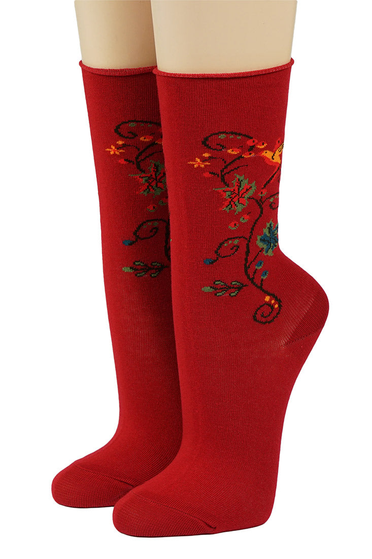 Crönert Socken Blüten Rot 