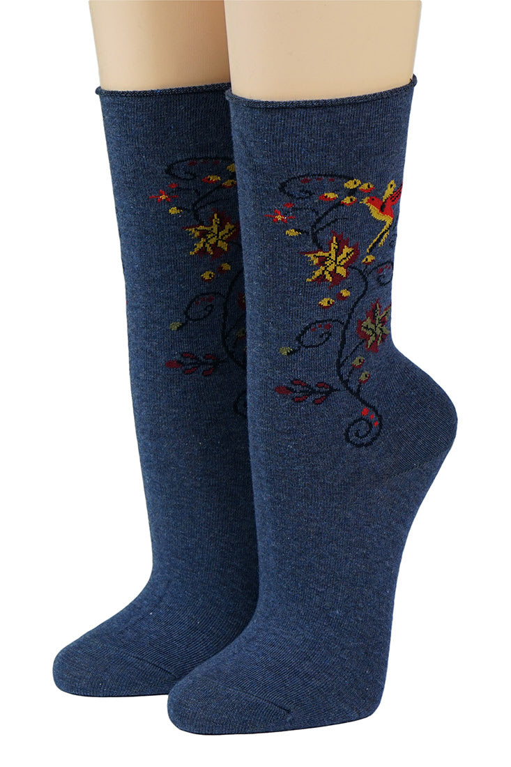 Crönert Socken Blumen Blau 