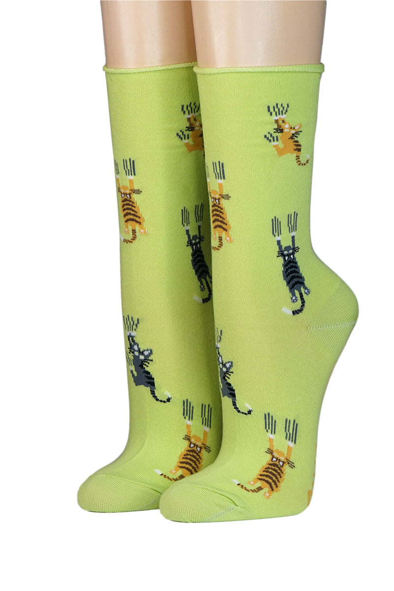 CRÖNERT Damensocken mit Rollrand Cats 18935