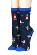 CRÖNERT Damensocken mit Rollrand Seagulls and Sealights 18936