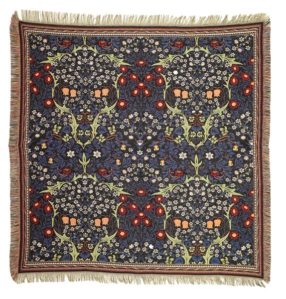 Belgian Tapestries Tischdecke Gobelin Throw Blanket Black Thorn - W.Morris 140