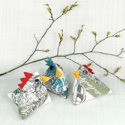Drei verrückte Hühner für Ihre Osterdekoration - 11 x 11 x 11 cm Capri Beletage 