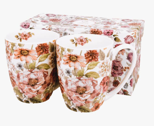 2 Henkelbecher classic Pastel Flowers DUO Porzellan