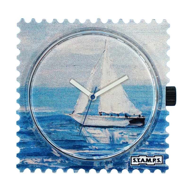 Stamps Uhr Segelboot auf ruhiger See