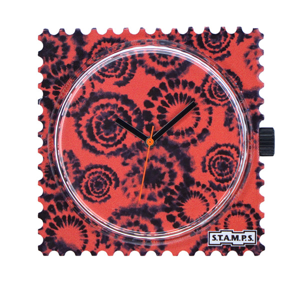 Orange/rote Uhr Stamps Circle