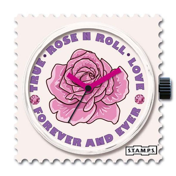 Stamps Uhr mit Rosenblüte und 2 Schmucksteinen