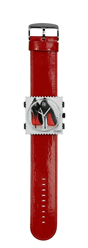 S.T.A.M.P.S. Uhr komplett - Zifferblatt High Heels mit Armband Glossy Red S.T.A.M.P.S. Komplett