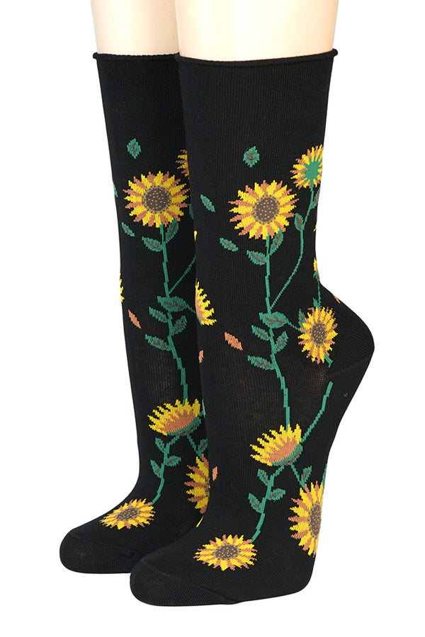 Crönert Socken Sonnenblumen Schwarz