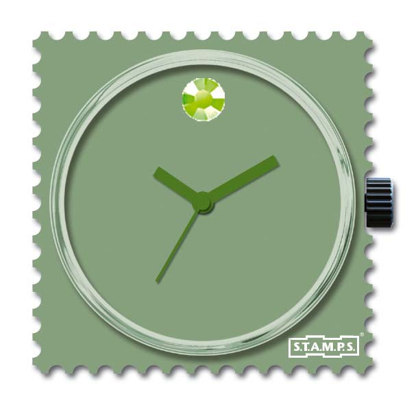 STAMPS Uhr einfarbig grün mit Steinchen