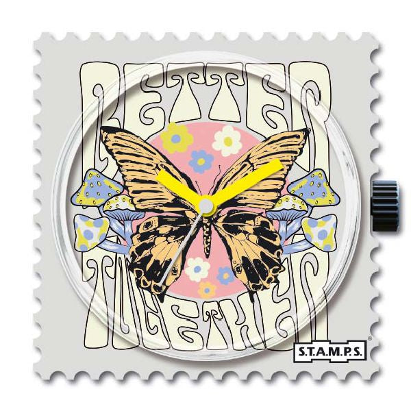 Stamps Uhr mit Schmetterling und Schriftzug Better together