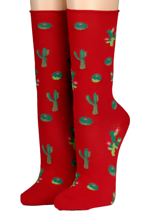 Crönert Damensocke mit Rollrand Kaktus