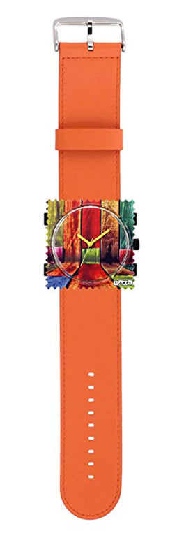 S.T.A.M.P.S. Uhr komplett - Zifferblatt Colorful Walls mit Armband Classic Orange S.T.A.M.P.S. Komplett