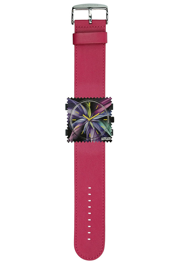 STAMPS Uhr komplett - Zifferblatt Magic Blossom mit Armband Pink 