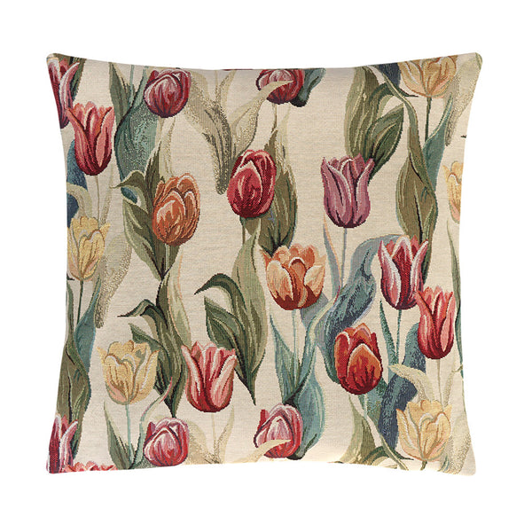Gobelinkissen beige mit Tulpen